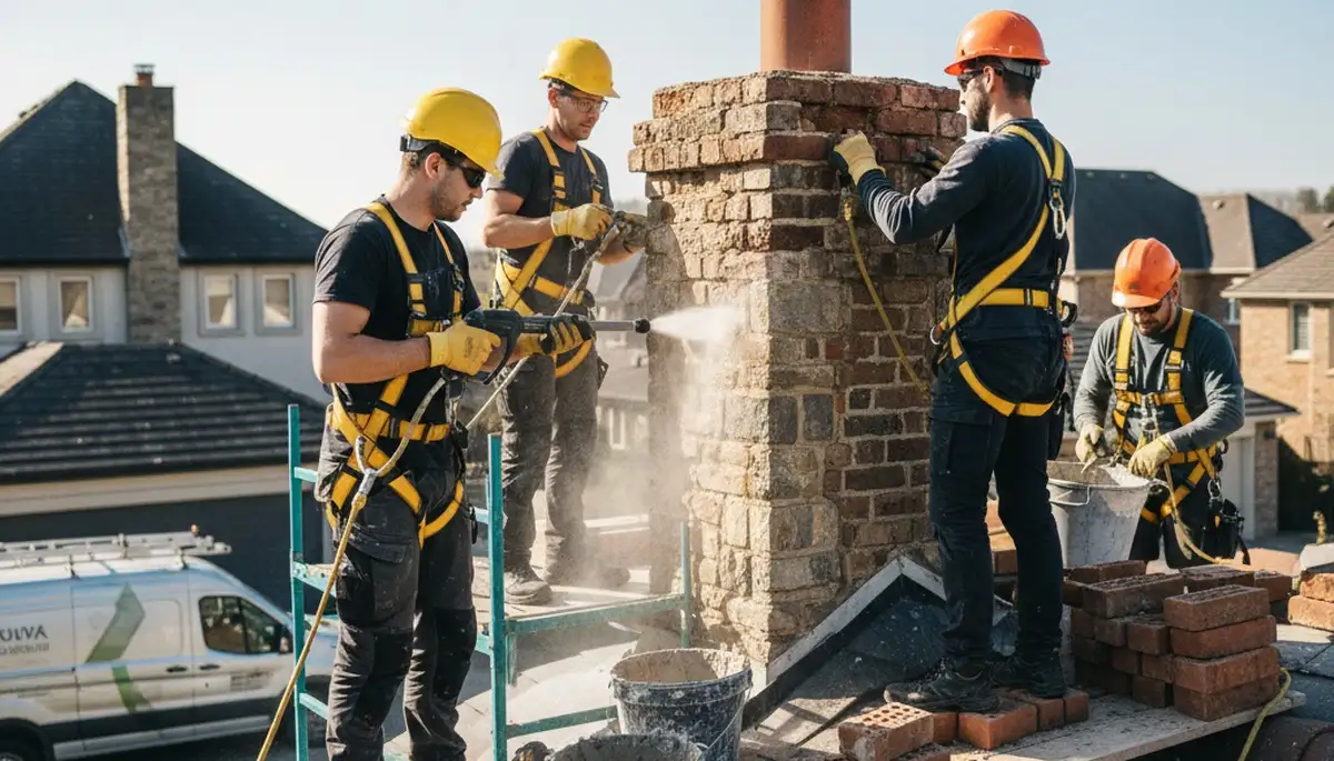 Pittsburgh, PA chimney repair for cracked masonry and mortar on a residential home