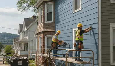 Vinyl siding installation by Pittsburgh, PA siding contractors for a home exterior upgrade