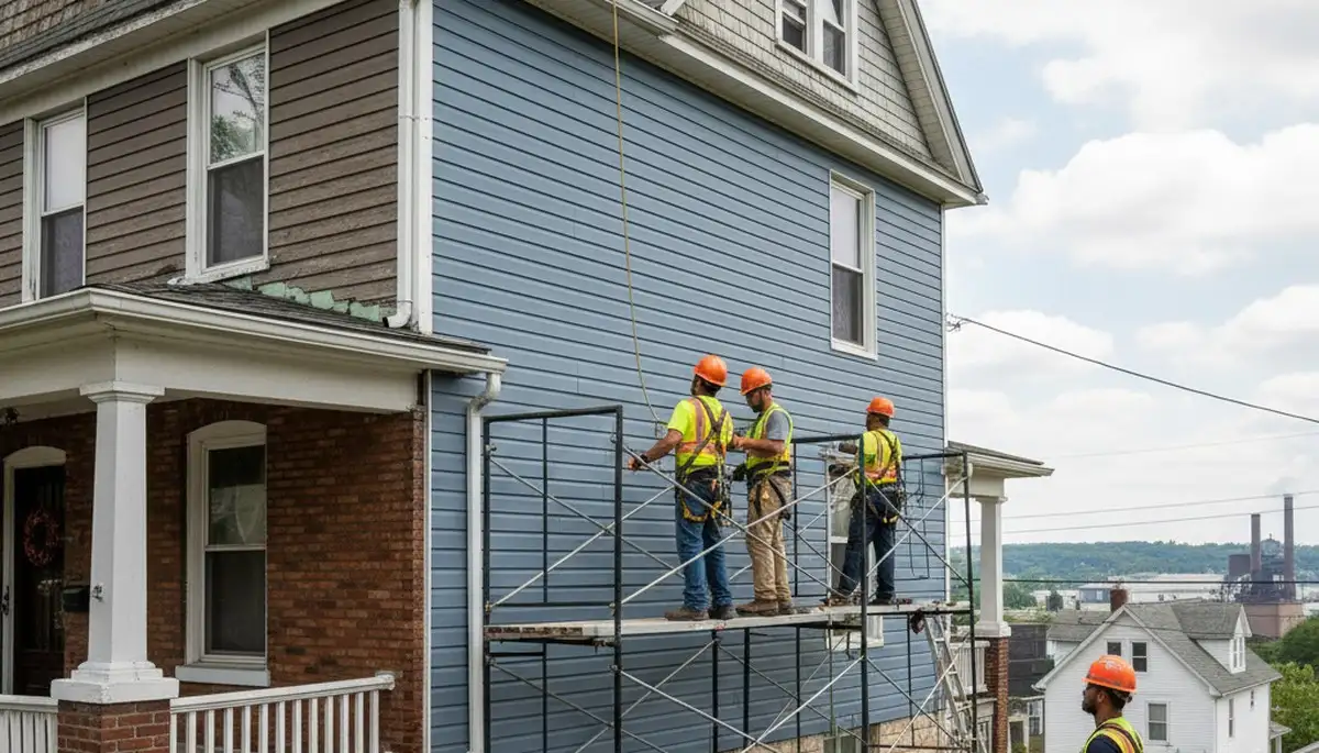 Vinyl siding installation in Pittsburgh, PA for a residential home exterior