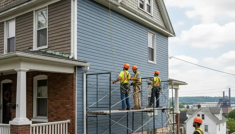 Vinyl siding installation in Pittsburgh, PA for a residential home exterior