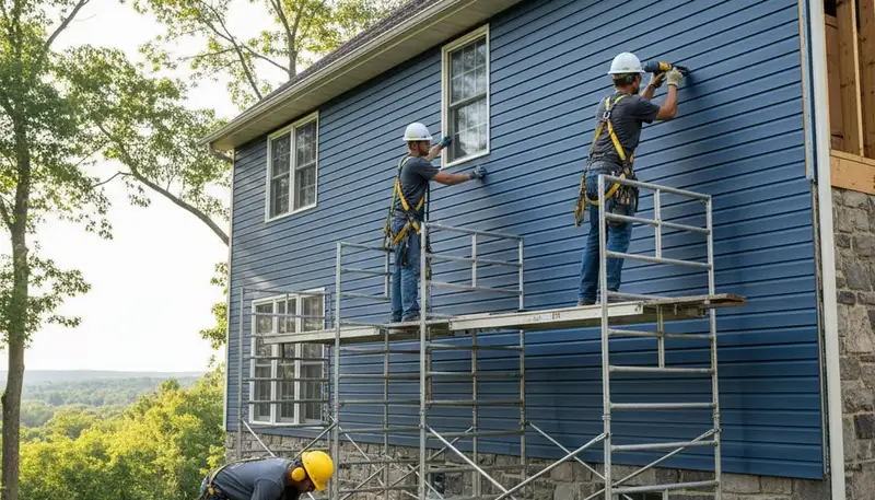 Vinyl siding installation service in Pittsburgh, PA for a home exterior remodel