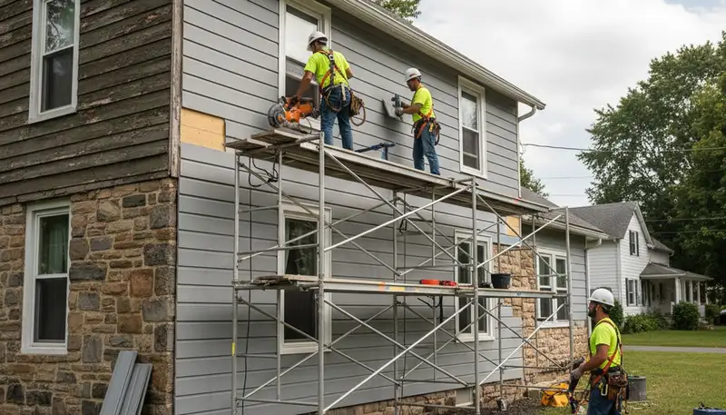 Vinyl siding installation in Pittsburgh, PA for a residential home exterior