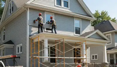 Vinyl siding installation in Pittsburgh, PA for a residential home improvement project
