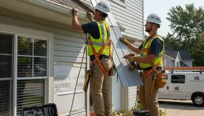 Vinyl siding repair in Pittsburgh, PA by FX Remodeling & Exteriors on a residential home